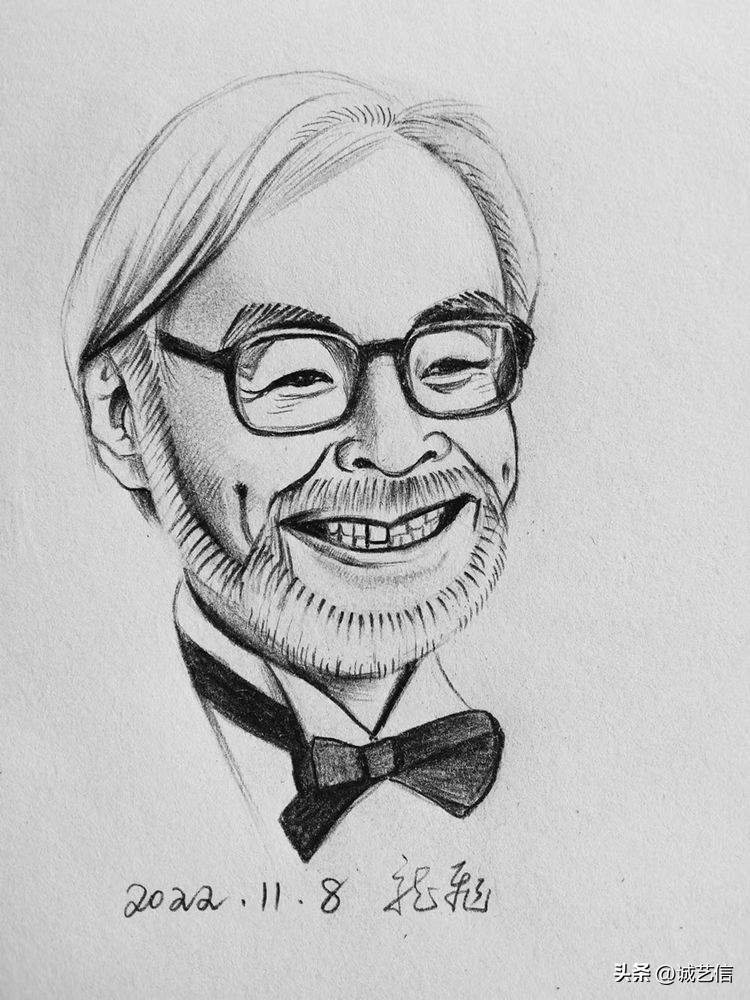 动画大师宫崎骏肖像漫画