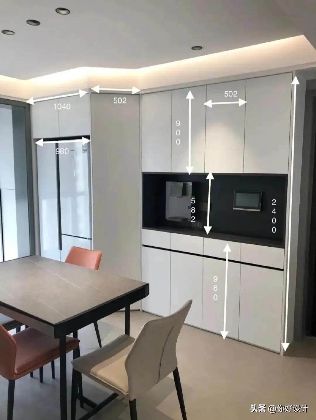 斜角冰箱柜子高级设计,冰箱柜设计效果图大全