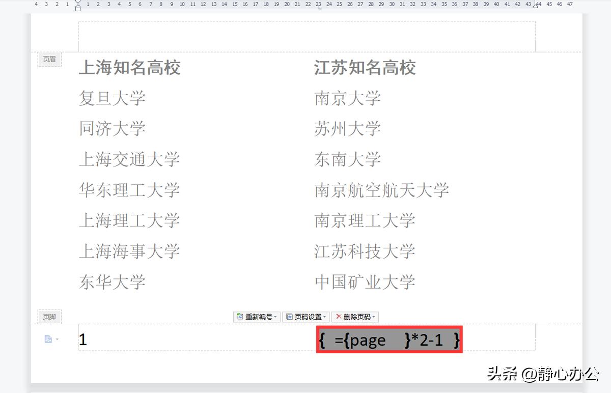 wps页码怎么设置每页不同文字,wps分栏后怎么插入页码