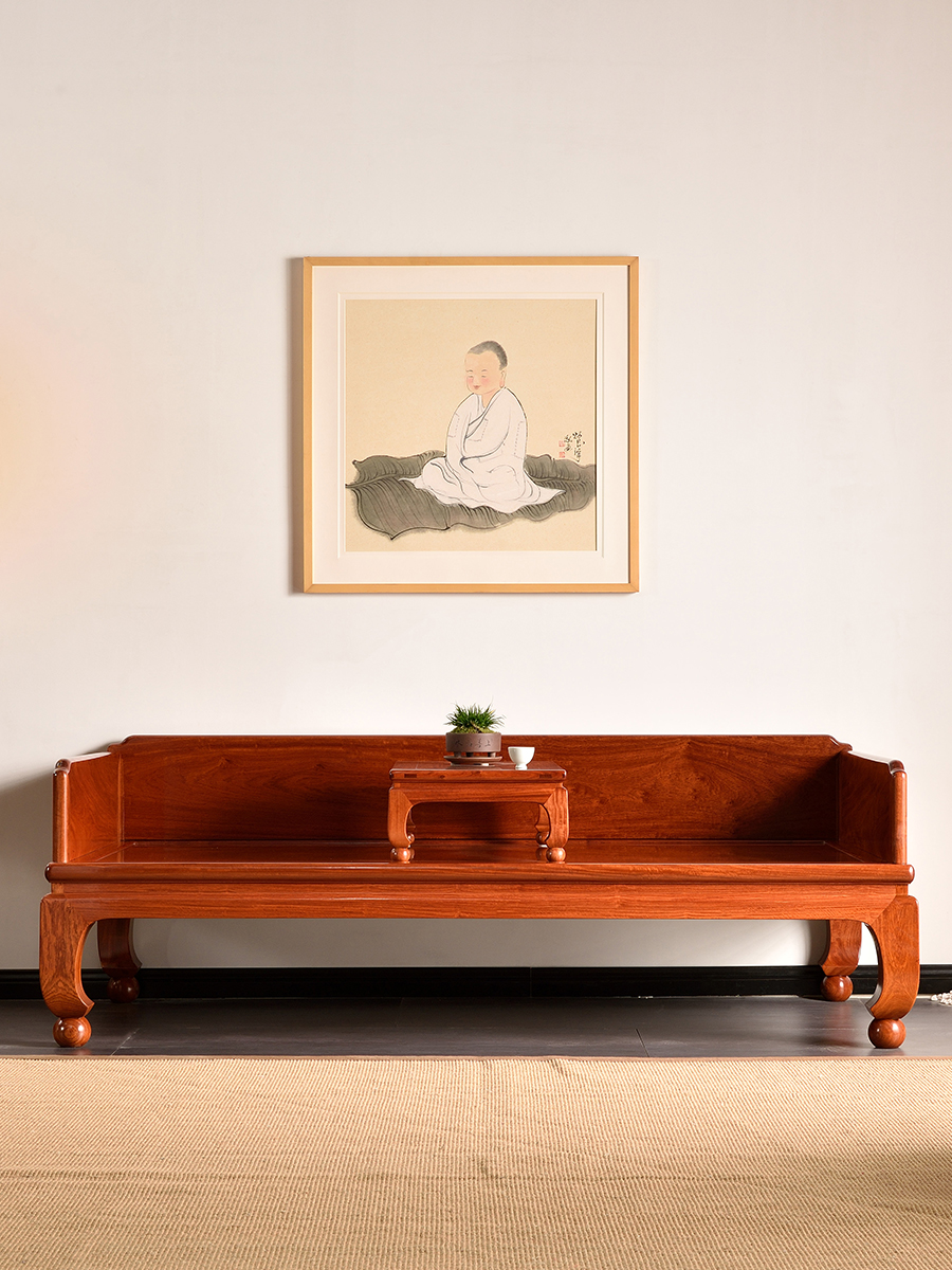 三围独板罗汉床半成品,明式三围独板罗汉床两件套