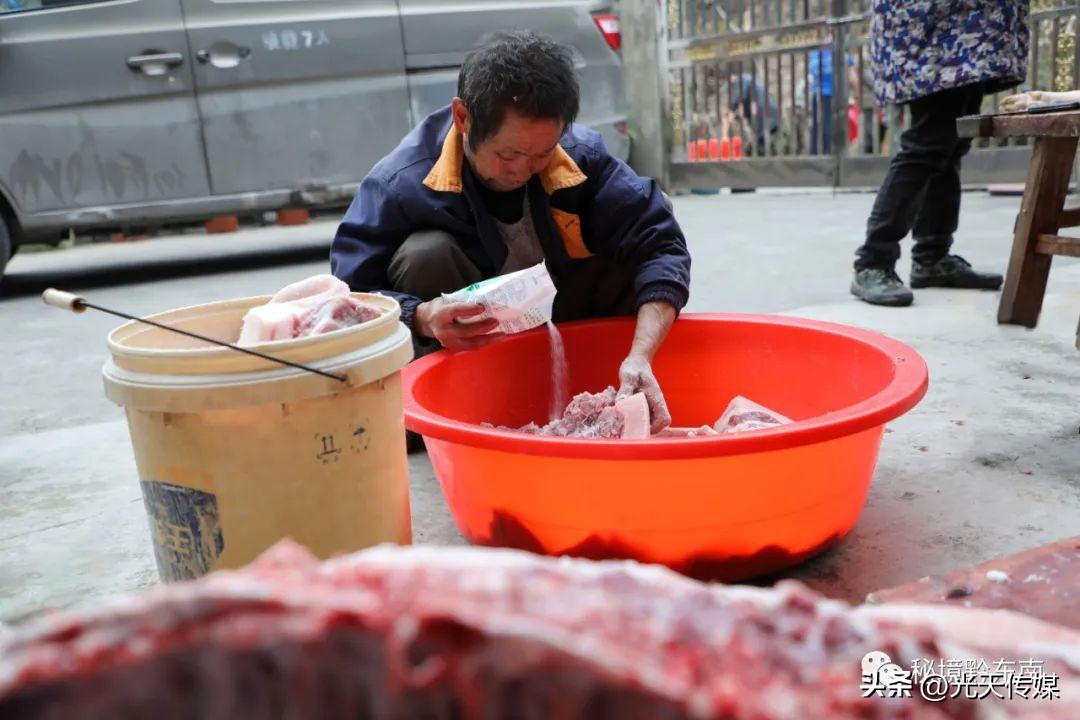 贵州侗族腌腊肉,贵州特产腊肉传统熏制