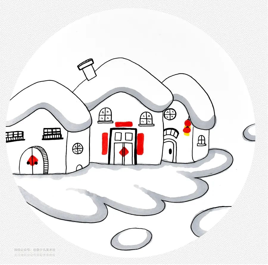 小鸭走在雪地上儿童画,儿童画雪景画法步骤