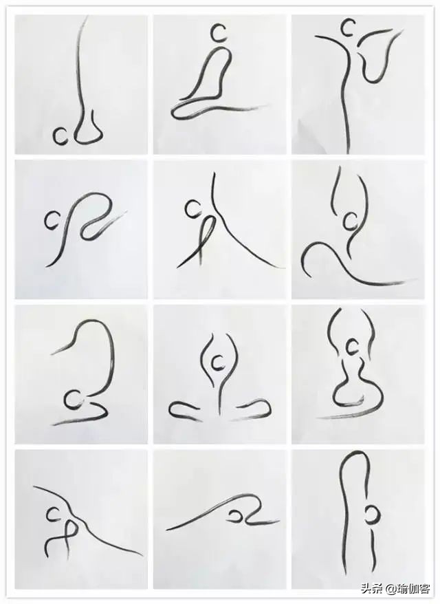 瑜伽排课体式小人图简易版,瑜伽体式动作小人图