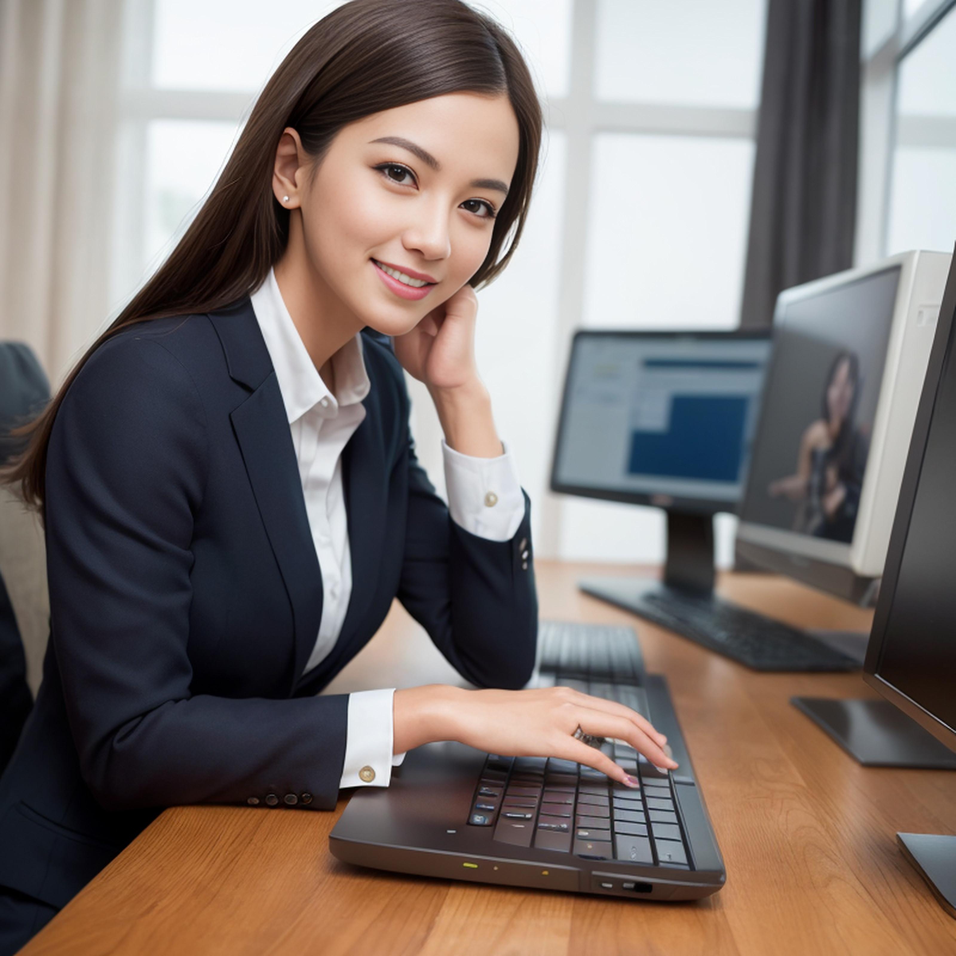 StableDiffusionAI生成的使用电脑的美女，盘点下我用过的电脑