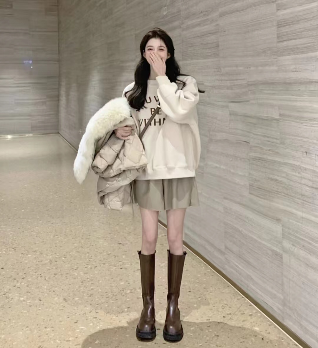 这45套棕色长筒靴穿搭太高级了，显高显瘦显腿长