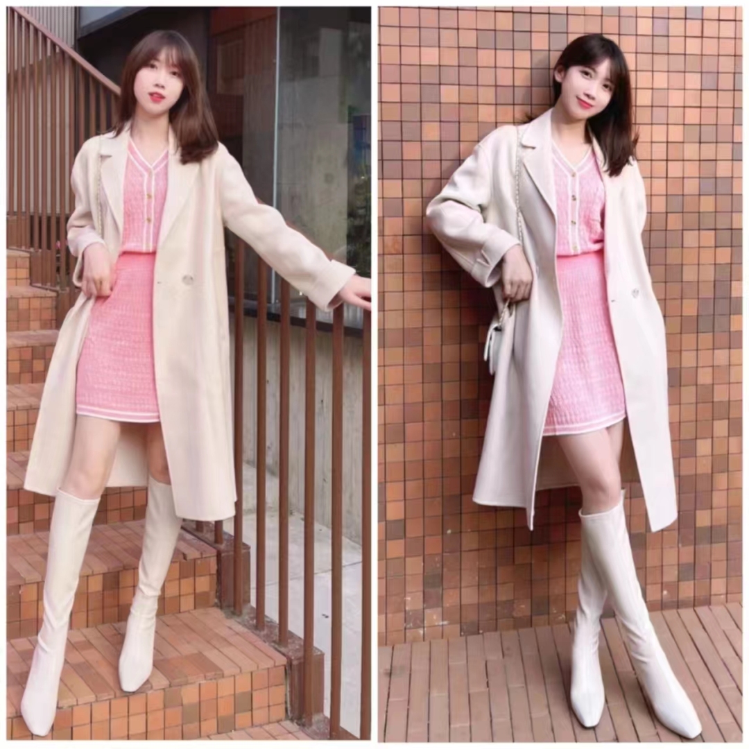 流行的靴子搭配什么衣服图片,中长靴子穿衣搭配图片2020秋冬