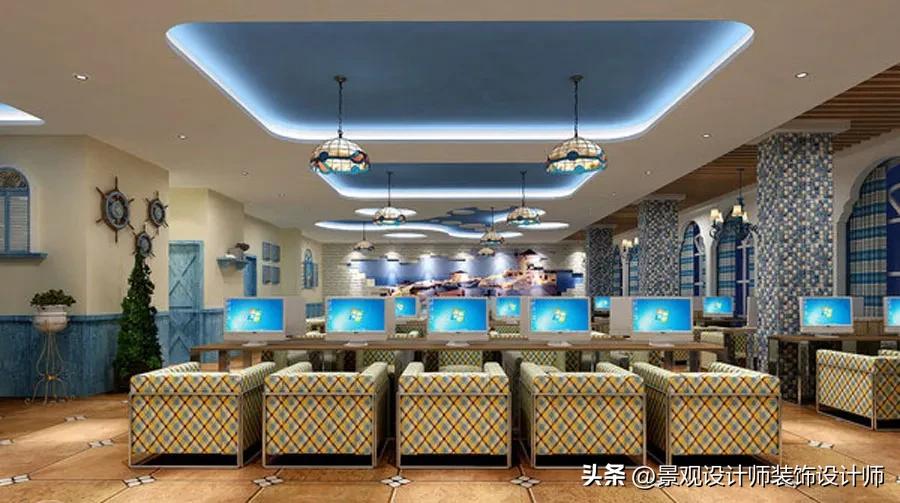 网咖网吧设计案例效果图,网吧设计效果图