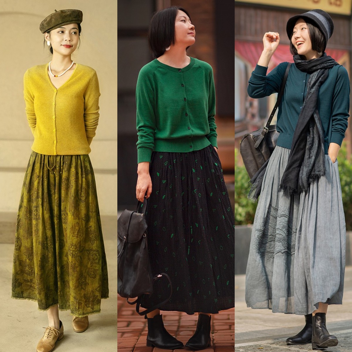 微胖半身裙春秋季显瘦穿搭,直筒半身裙穿搭微胖