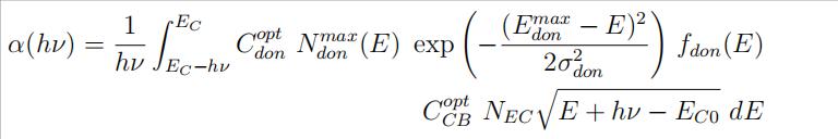 从吸收系数提取态密度参数并分析半导体和薄膜材料的态密度