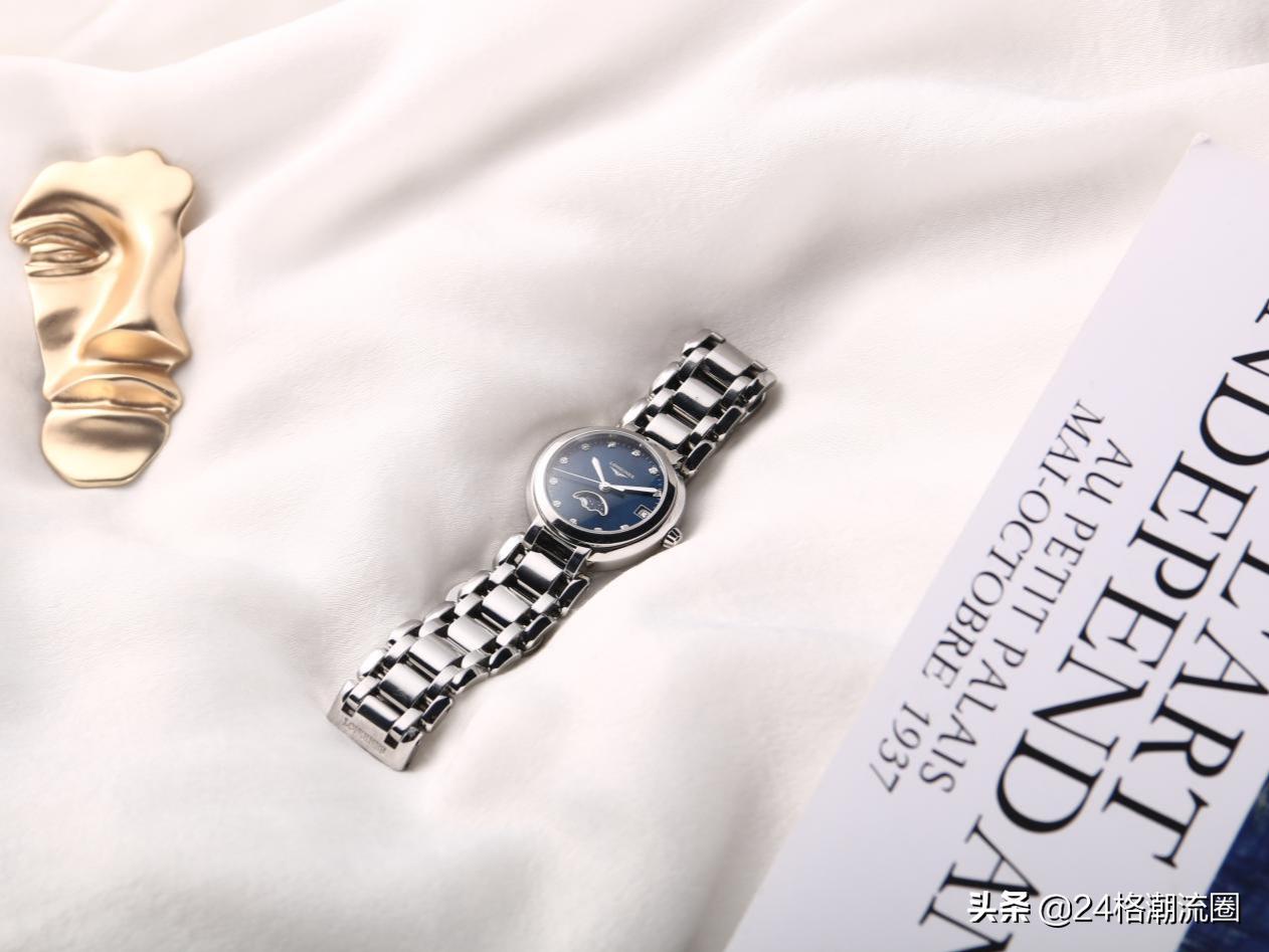 浪琴心月石英手表怎么截钢带,浪琴心月系列钢带镶钻石英女表