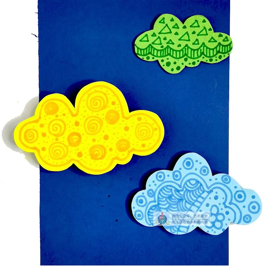雨天画法简单图片儿童画,画云朵的简单剪贴画