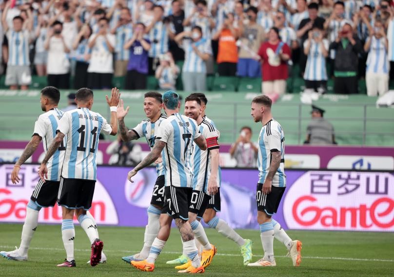 梅西开场81秒破门完整,阿根廷2-1澳大利亚梅西十秒进球