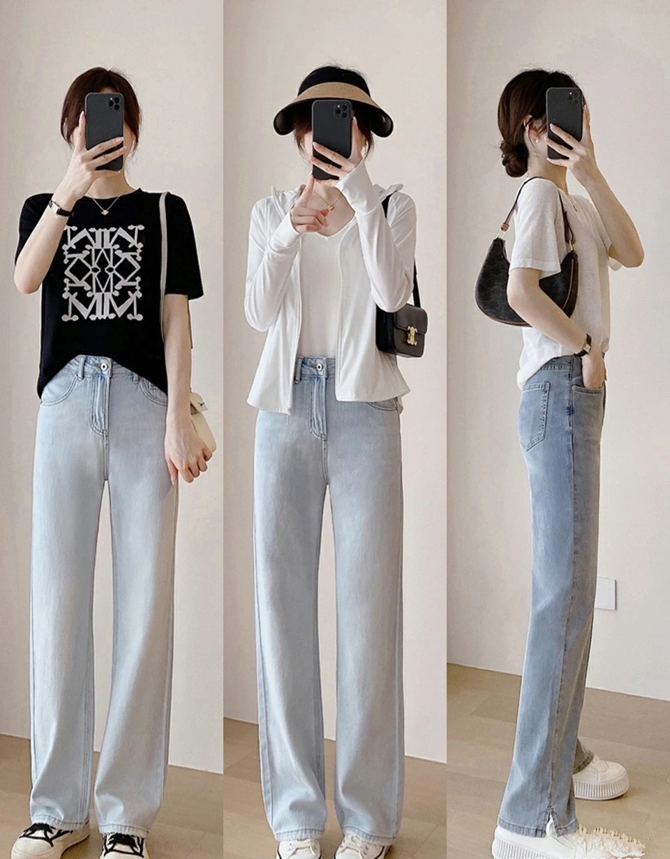 t恤配牛仔裤休闲简约,穿t恤搭配牛仔裤很时尚