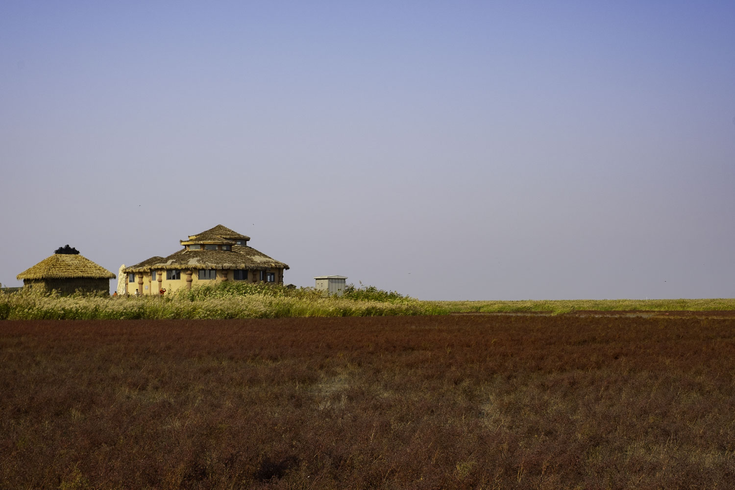 盘锦红海滩三角洲入口,沈阳自驾盘锦红海滩
