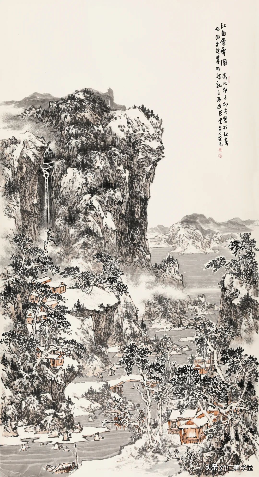 冬日雪景画法,冬季雪景松树的画法