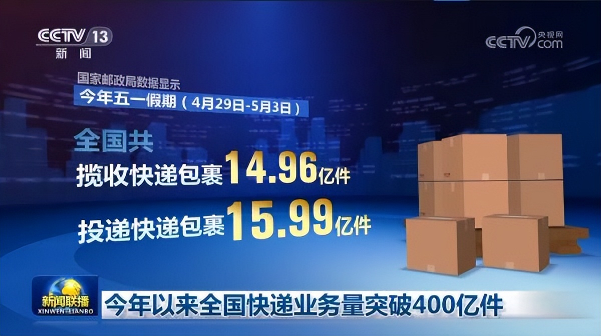 全国快递业务量首破700亿件,全国快递业务量突破400亿件
