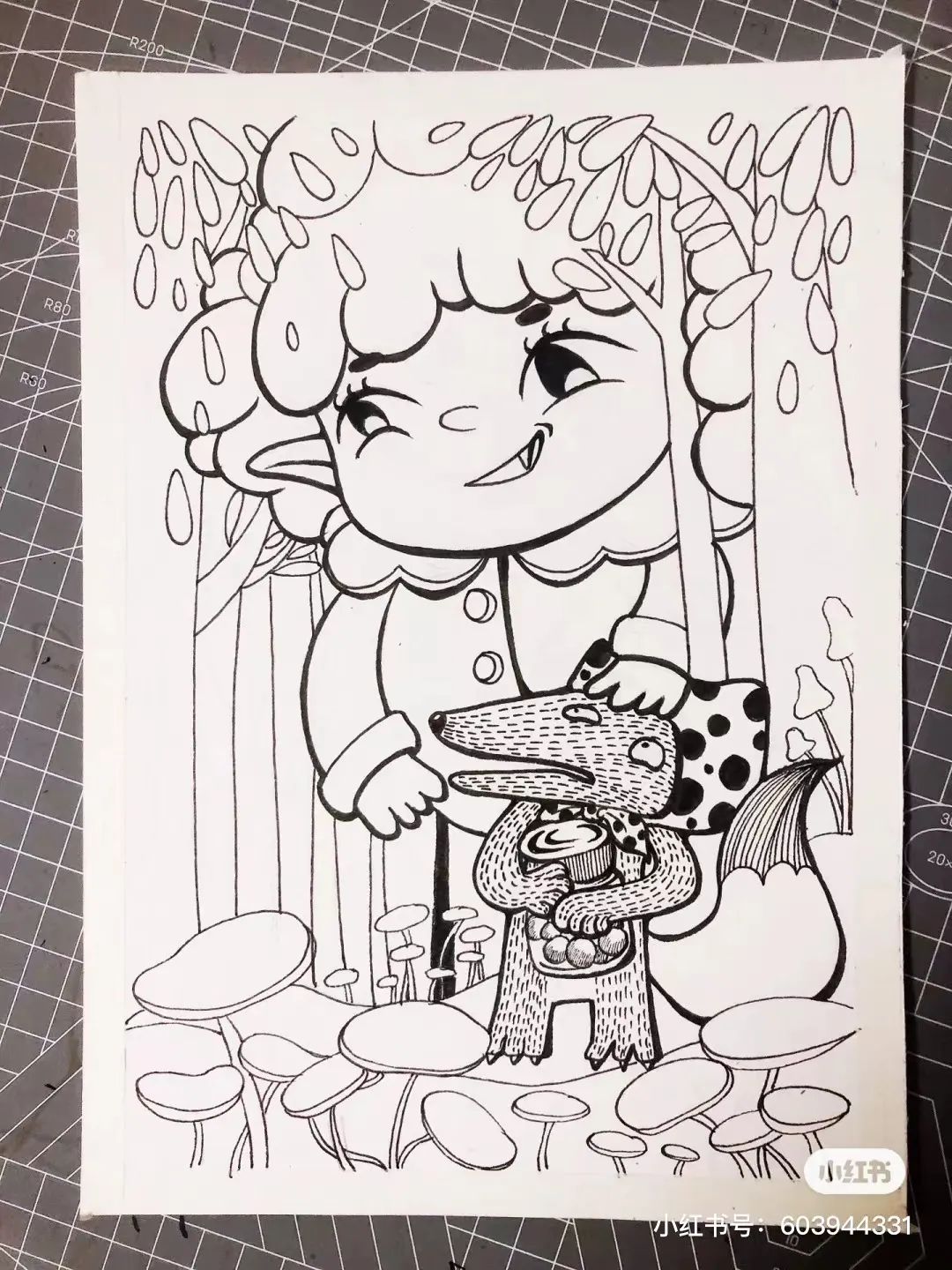 针管笔画线条练习,针管笔黑白装饰画线描