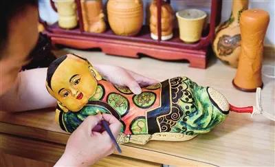 民间工艺美术葫芦烙画,淄博葫芦烙画