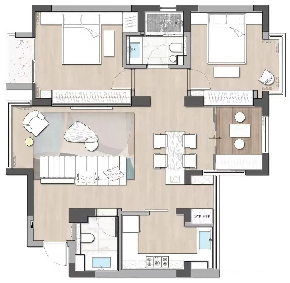 卧室暗色背景墙木饰面,木饰面装修暗色房间搭配效果