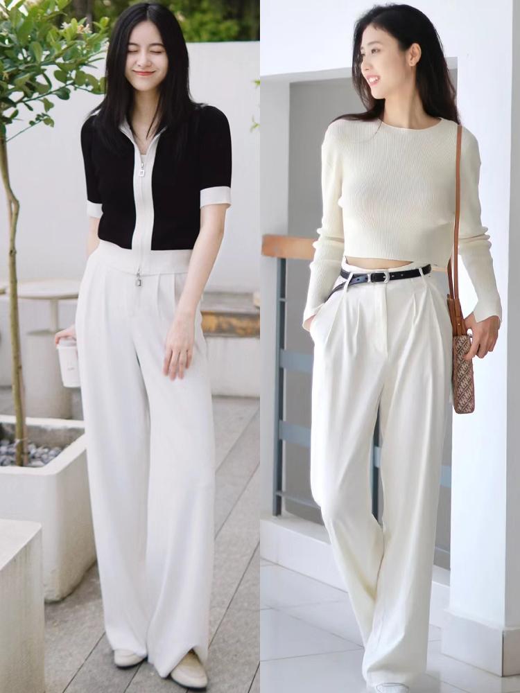 女人过了40岁，夏天应该有一条白色“阔腿裤”，不仅好看还百搭