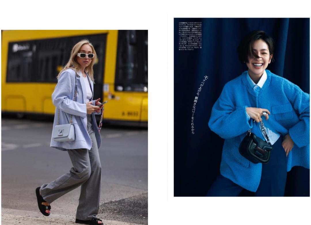 蓝色穿出秋冬高级感,蓝色穿出春天的高级感