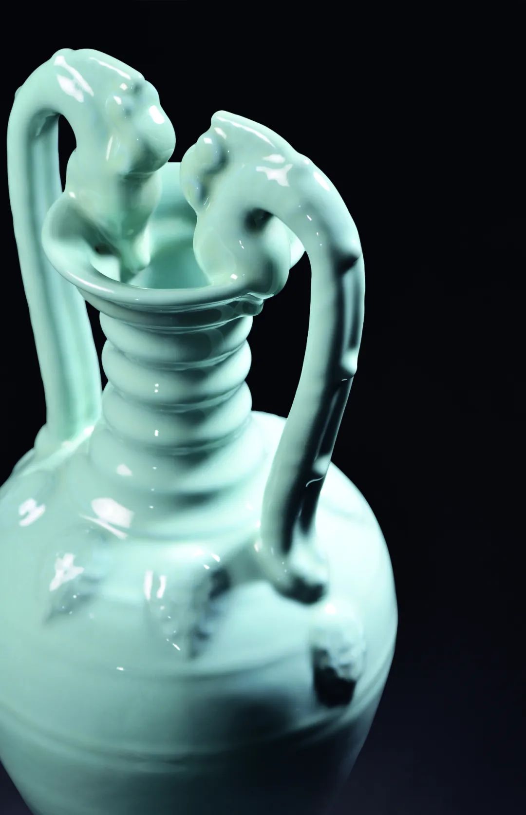 日本回流宋代官窑玄门瓶,老瓷器清霁蓝釉四方瓶