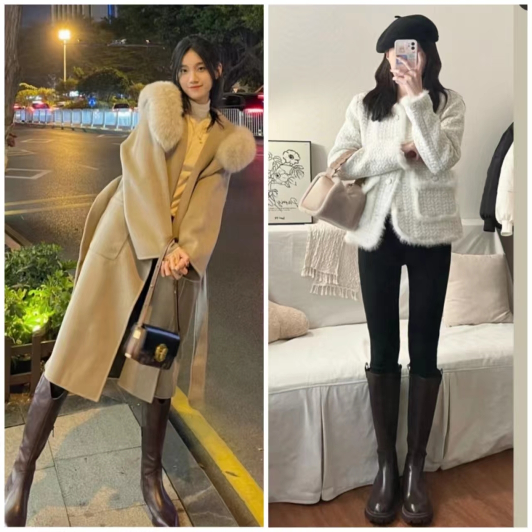 这45套棕色长筒靴穿搭太高级了，显高显瘦显腿长