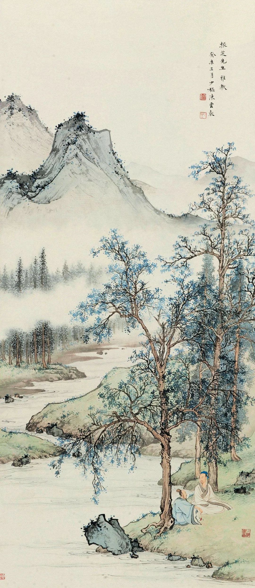 春山可望书法作品,春山可望题记