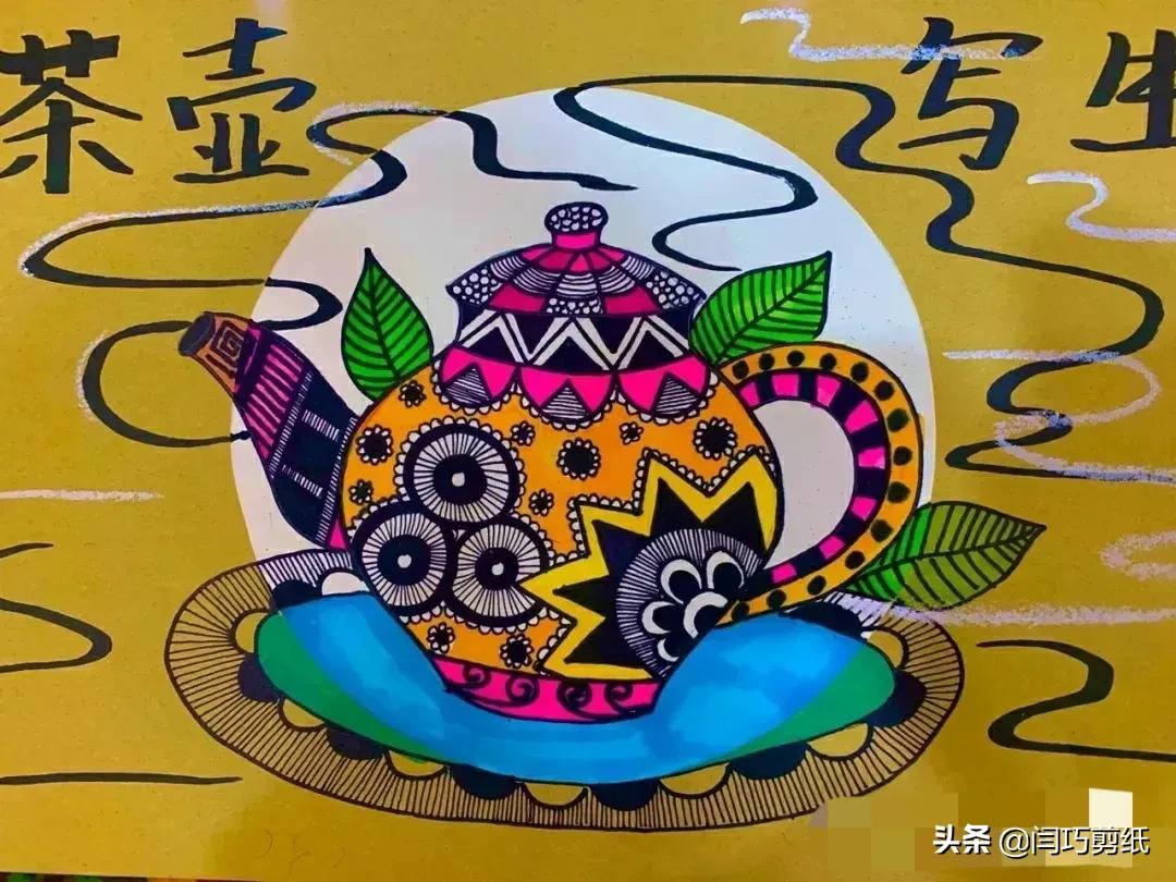 简单又好看的儿童创意画,儿童绘画创意4-6岁水彩笔或蜡笔