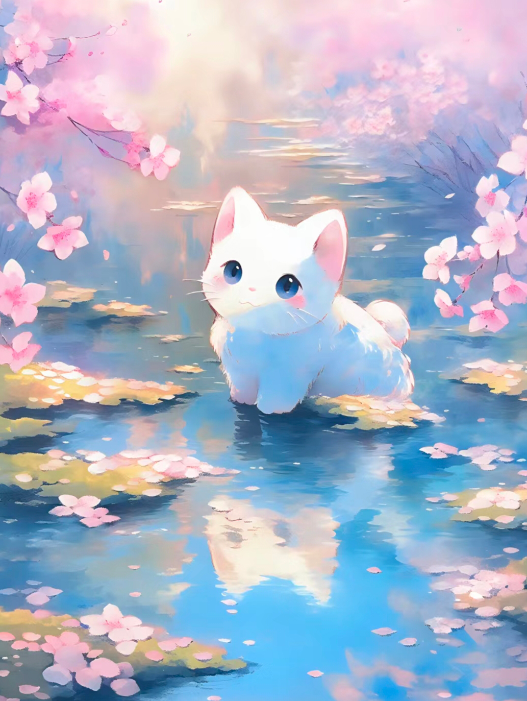 猫咪高清壁纸4k全屏60帧,萌萌哒粉色花篮里的猫咪图片壁纸