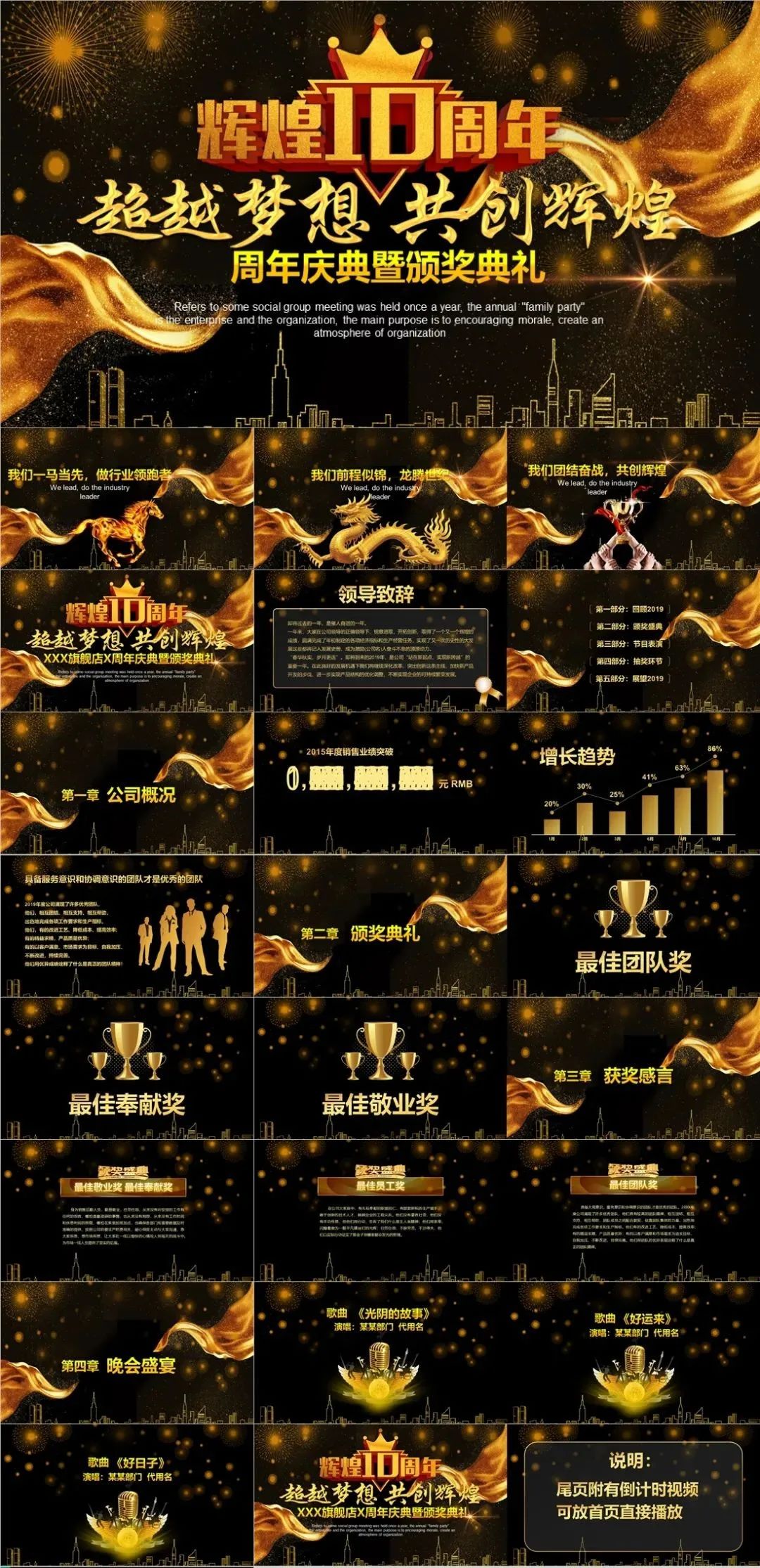 年度表彰视频模板ppt,年终颁奖晚会ppt模板