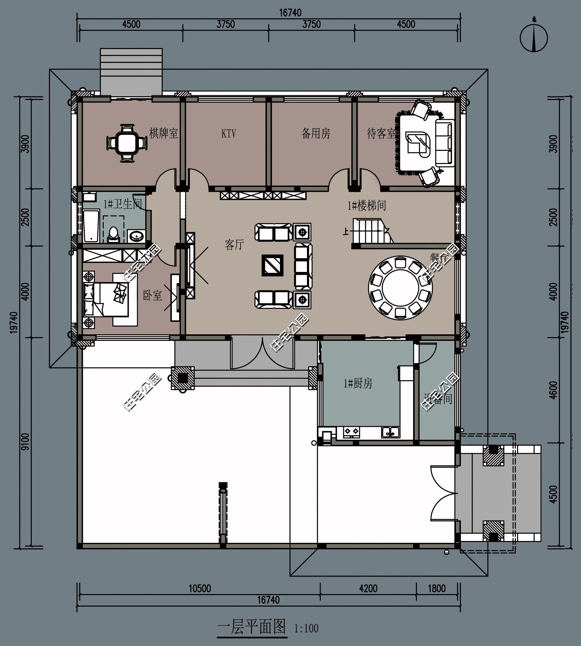 农村自建房二层对称小别墅外观图,开间12.8进深9.9二层别墅怎么设计
