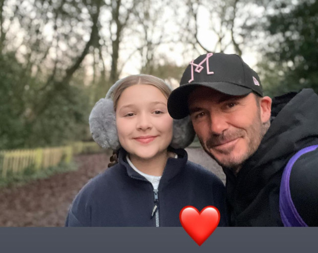 贝克汉姆小七5岁照片,贝克汉姆回应和女儿小七亲吻风波