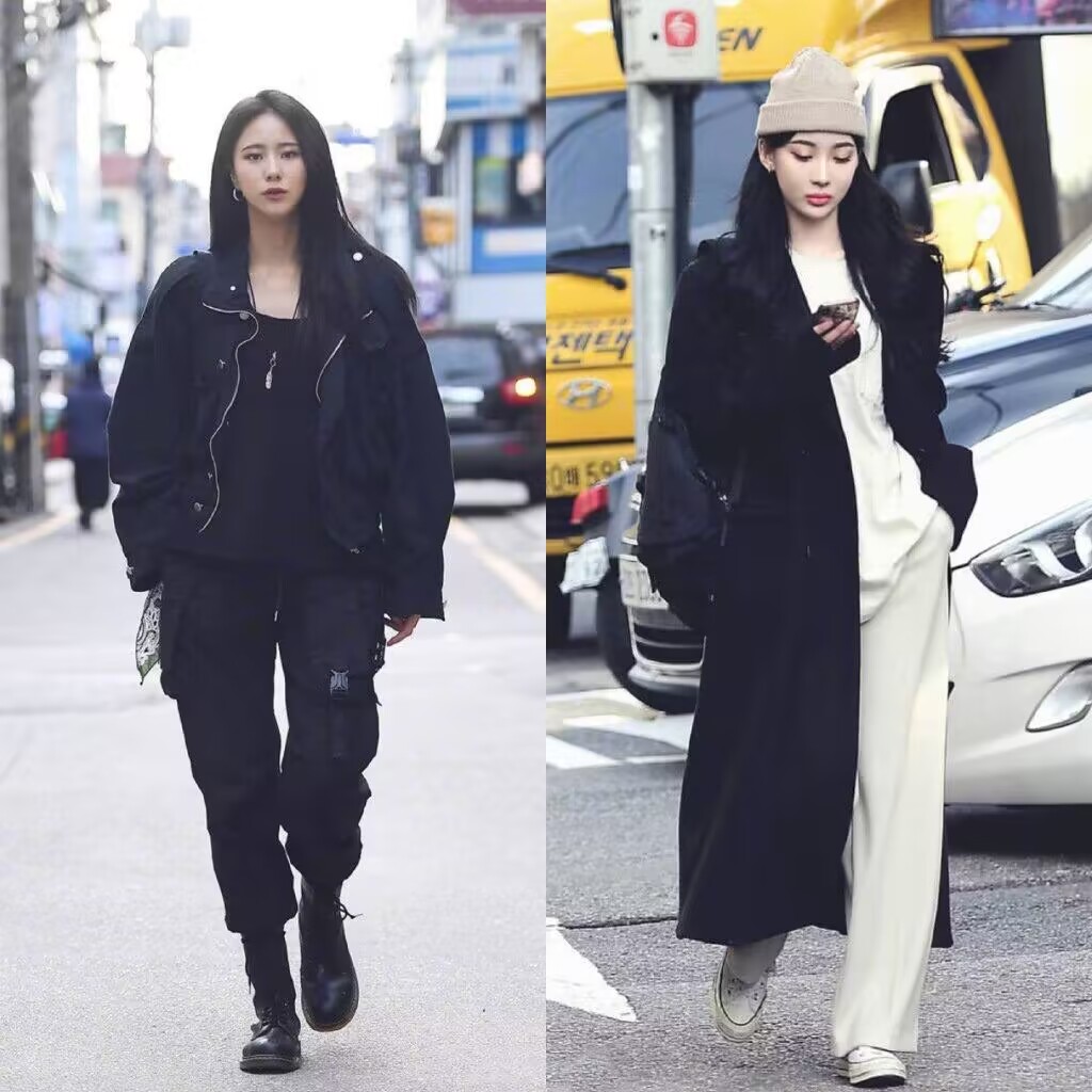 韩系高级感穿搭黑色,韩国黑色气质女穿搭