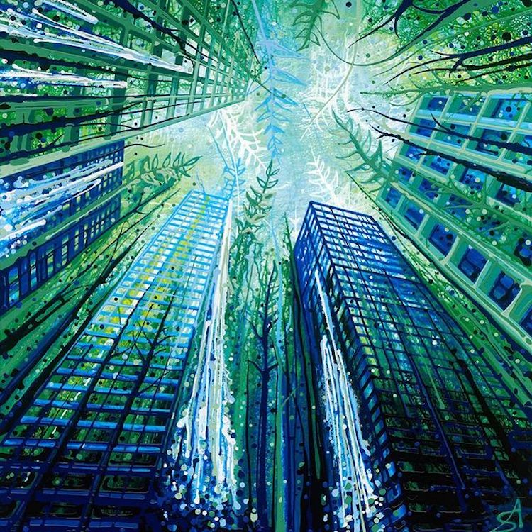 用科技创造美好生活绘画,用滴水法绘画的场景