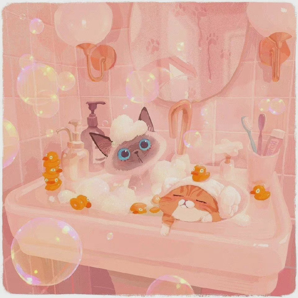 DDouvre插画|拟人化的小动物头像，治愈系猫咪肖像画系列