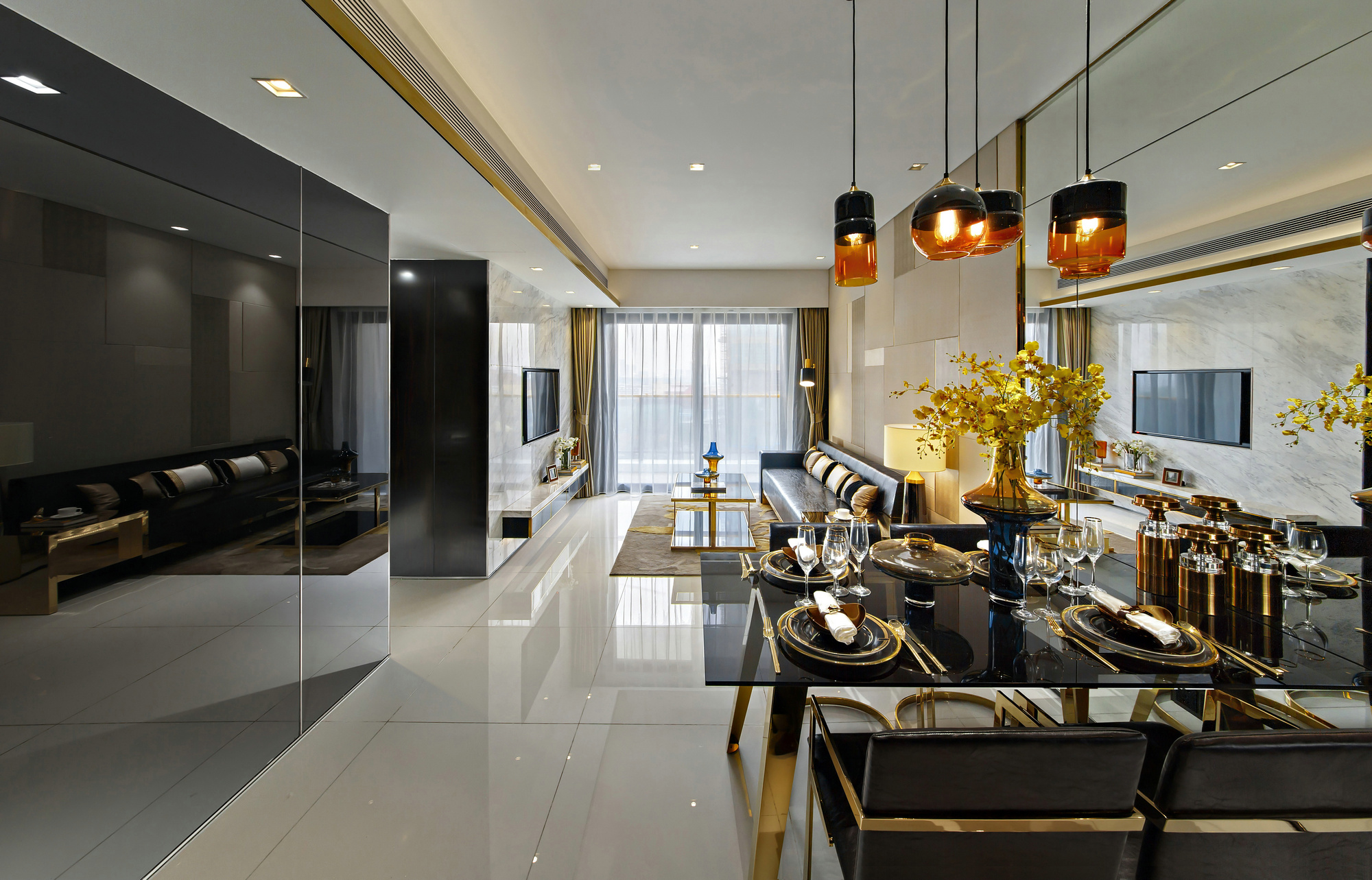 「现代设计风格」DHA香港洪德成设计-YSL精品主题风格样板房