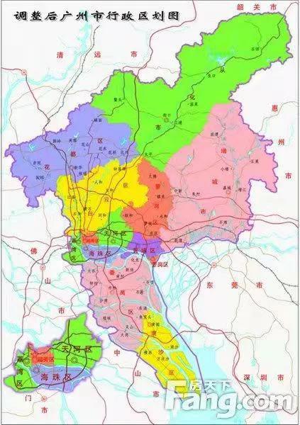 广州市各区面积人口经济一览表