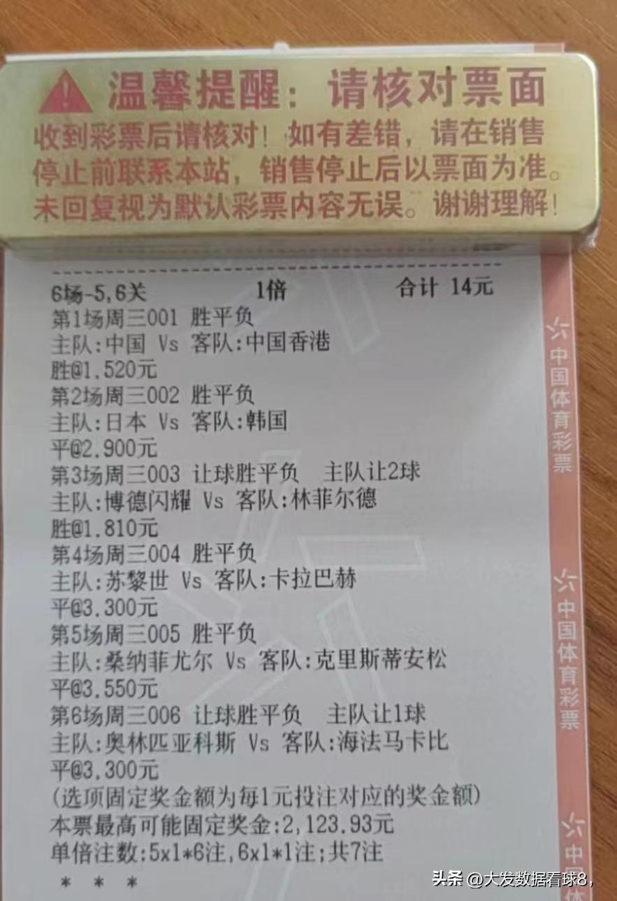 今日日本竞彩单场推荐,周三竞彩十大赛事