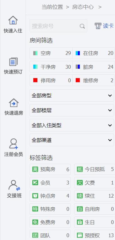 酒店管理标准流程之前厅六认识房态