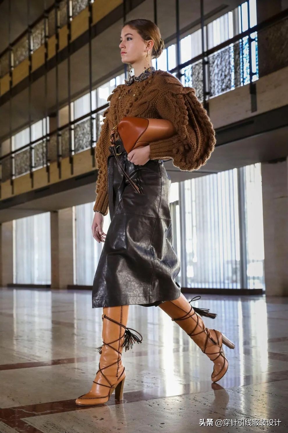 平针织最近很火的粗线毛衣,毛衣趋势