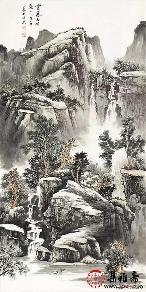 集名家精品山水画70幅欣赏,陈学良山水画精品欣赏40幅