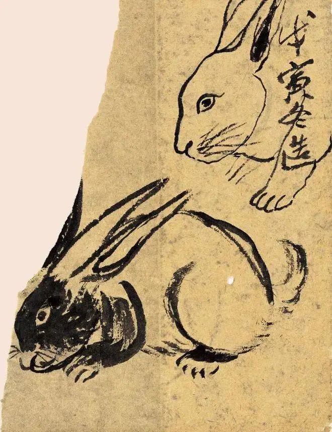 齐白石笔下富贵的牡丹,齐白石写意兔子