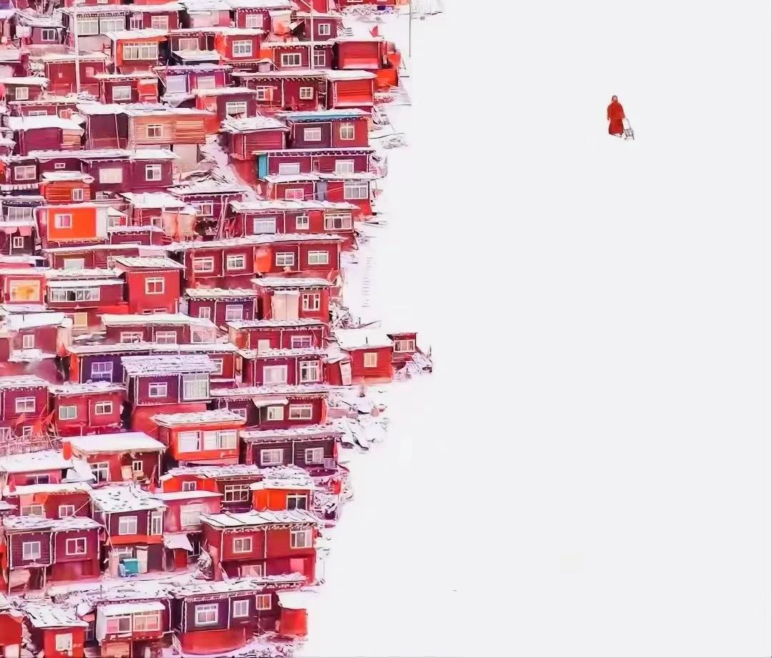 冬天色达美景,冬天的西藏色达