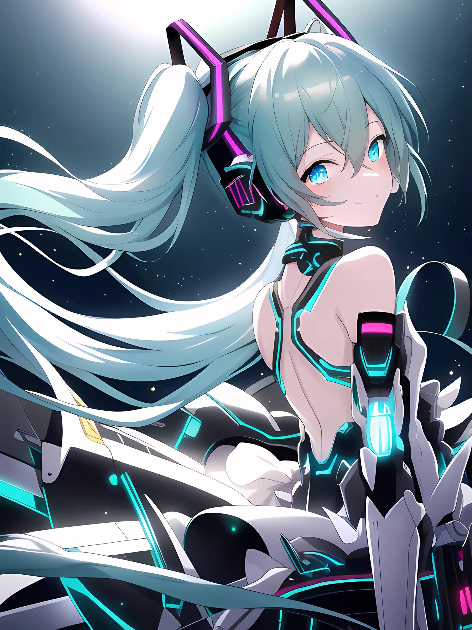 初音未来绘画教程可爱版,ai绘画未来少女