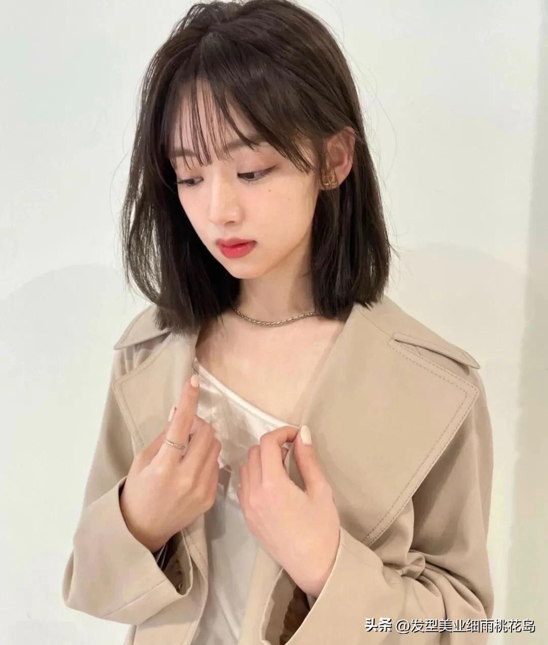 高层次搭肩短发,过肩短发小清新