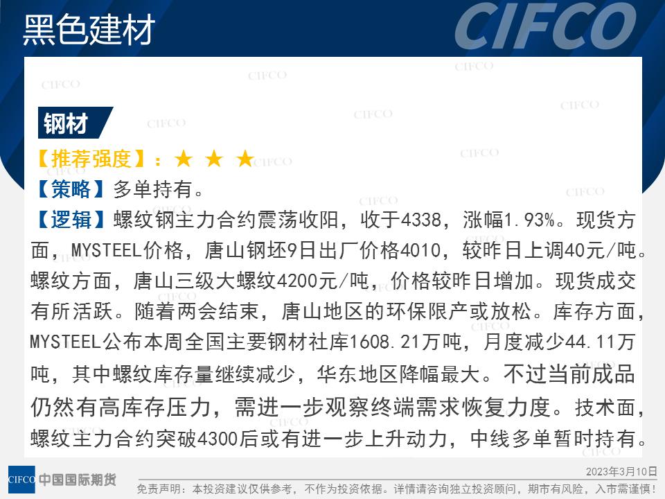 期货晚评螺纹焦炭反弹,铁矿螺纹强势上行