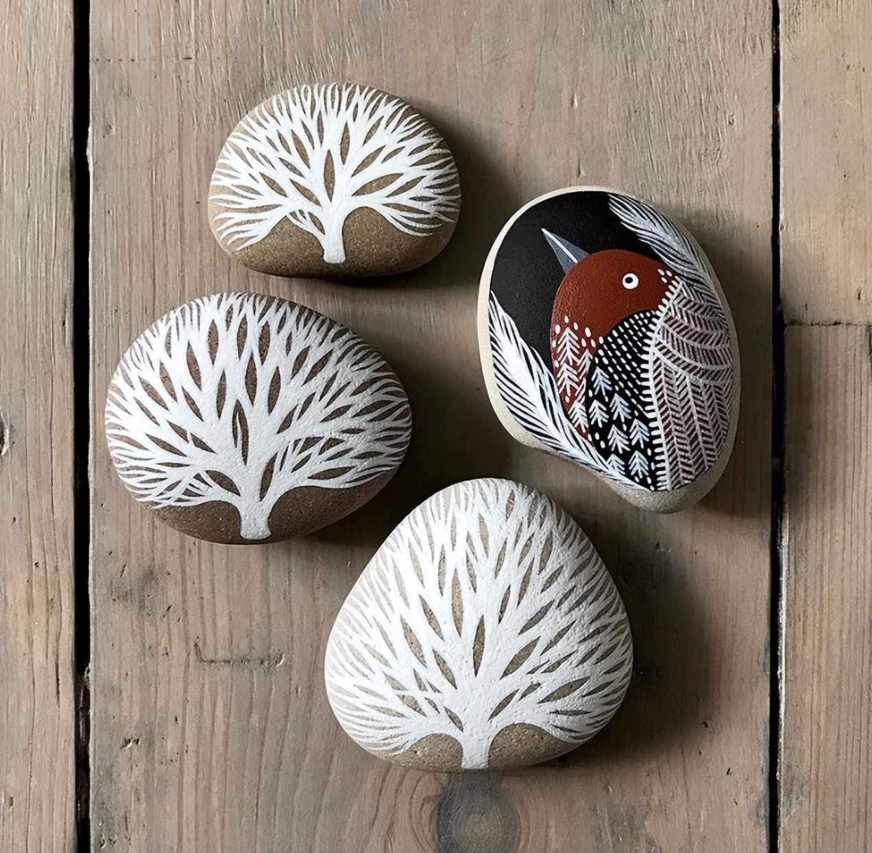 创意石头画简单儿童,石头画创意简单