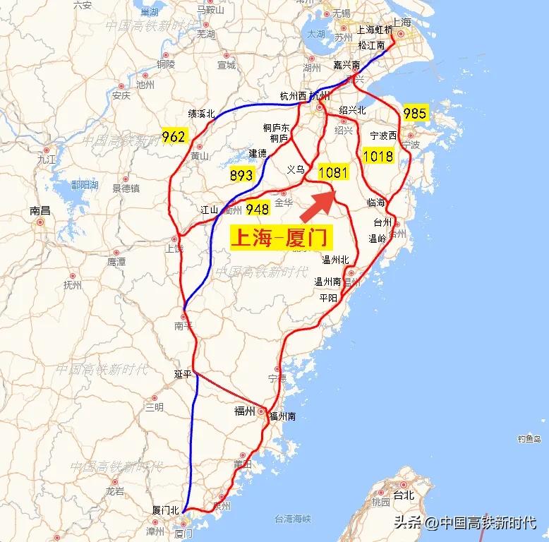 福建厦门高铁路线图,福州厦门跨海高铁线路地图