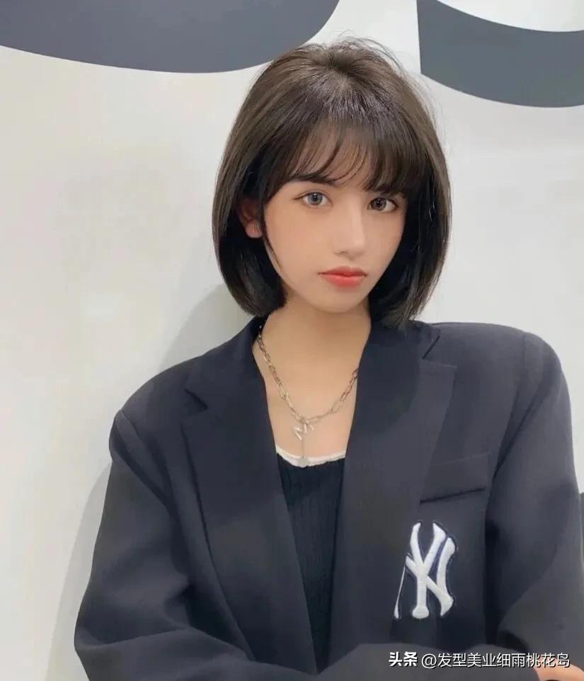 高层次搭肩短发,过肩短发小清新